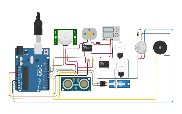 Circuit design Home Automation System - Tinkercad