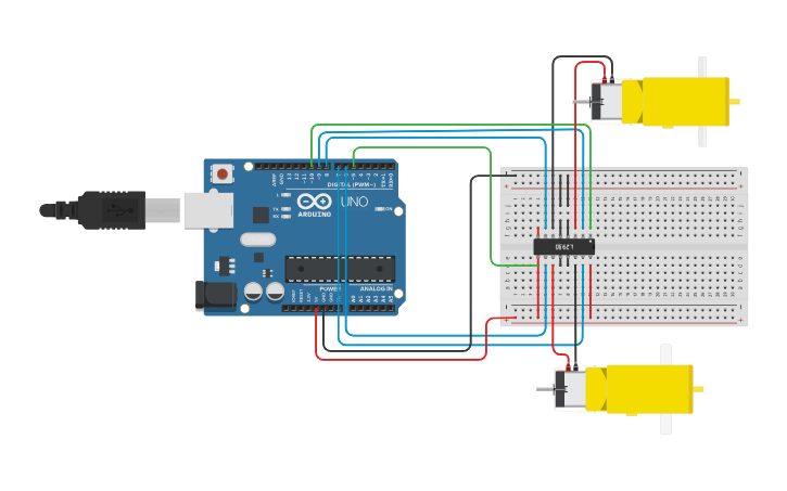 Circuit design motor driver circuit - Tinkercad