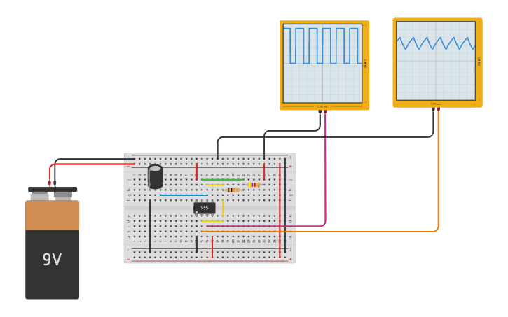 Circuit design 555 ocs. - Tinkercad