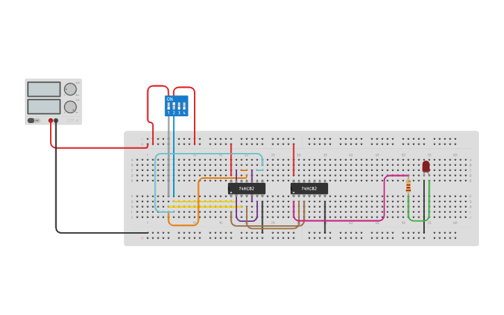 Circuit design XOR gate using NOR gate | Tinkercad