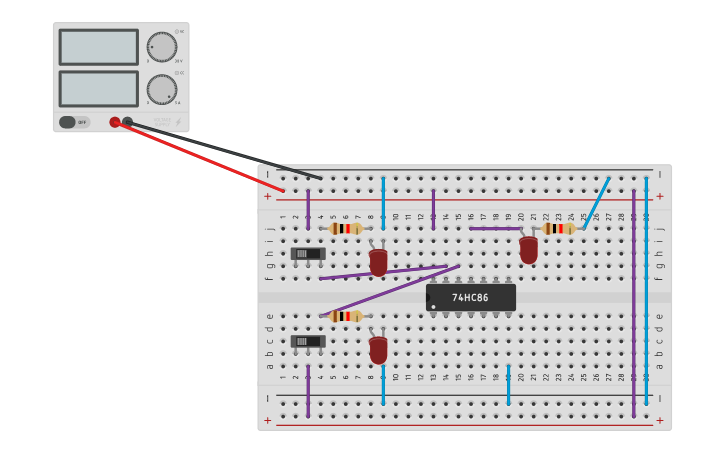7486 Layout Circuit design placa 7486 | Tinkercad