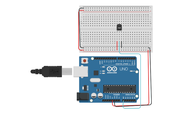Circuit Design Temperature Sensor Using Arduino Tinkercad 