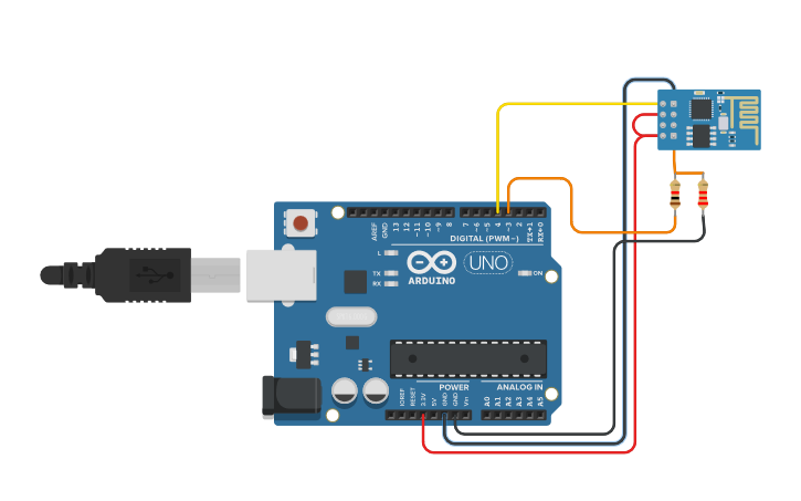 Circuit design ESP8266 example | Tinkercad