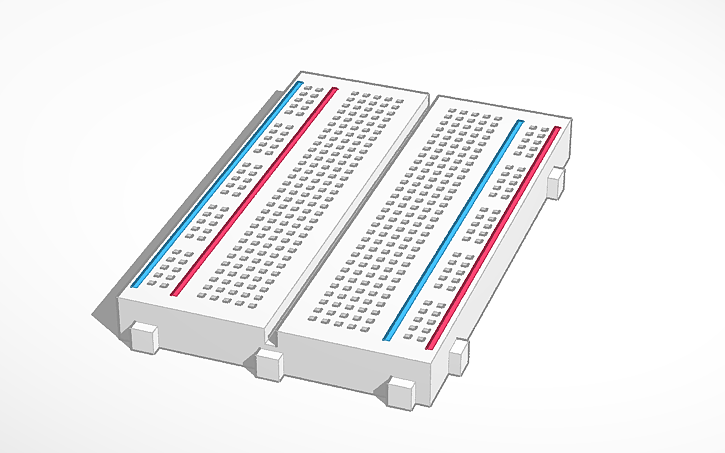 3D design BREADBOARD (400 POINT) - Tinkercad