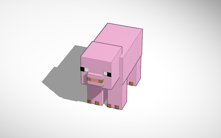 3D design Minecraft Pig - Tinkercad