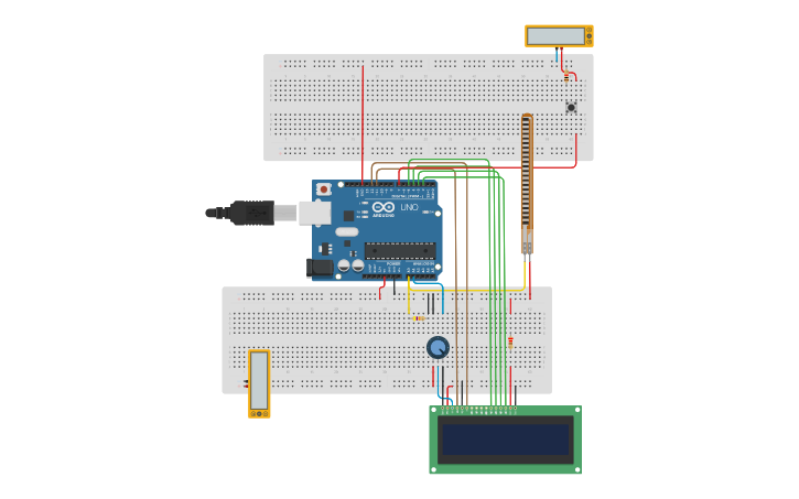 Circuit design Copy of Flex / Bend Sensor | Tinkercad