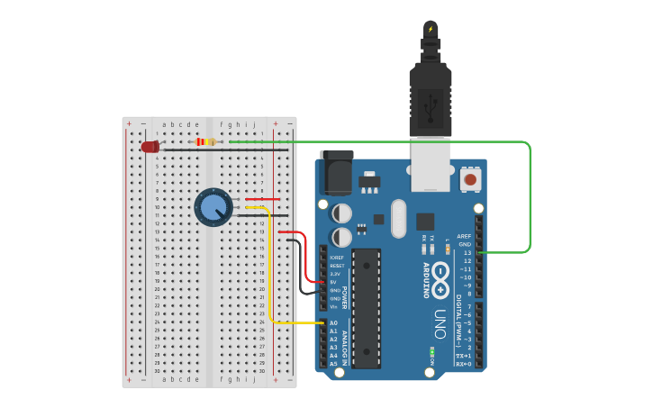 Circuit design Potenciometro - Tinkercad