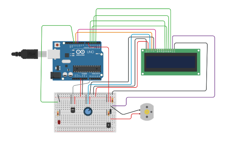 Circuit design Automatic Room Temperature Control System | Tinkercad