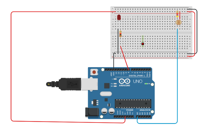 Circuit design light sensor - Tinkercad