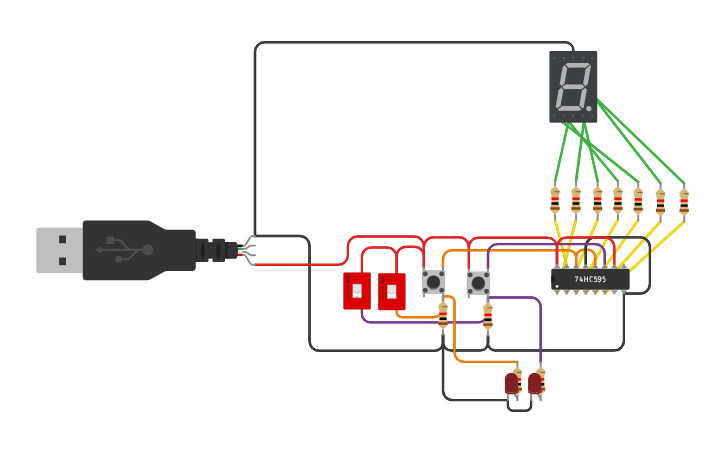 Circuit design 7-digit LED indicator controlled with Shift Register ...