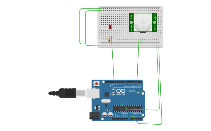Circuit design digital infrared sensor - Tinkercad