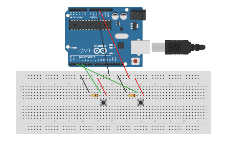 Circuit design PUSHBUTTON - Tinkercad