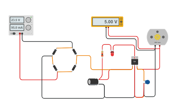 Circuit design DC motor - Tinkercad