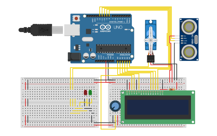 Circuit design sonar labb 5 | Tinkercad