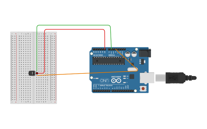 Circuit design LM35 Temperature Sensor - Tinkercad