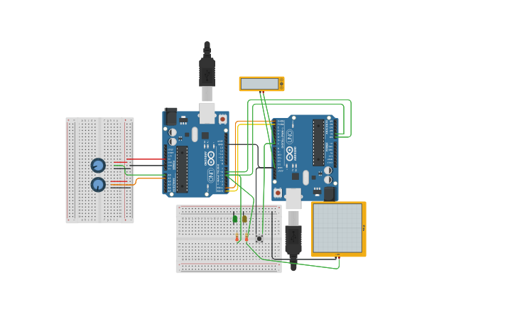 Circuit design Simulation for Master Slave Communication - Tinkercad