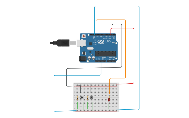 Circuit design XOR Gate - Tinkercad