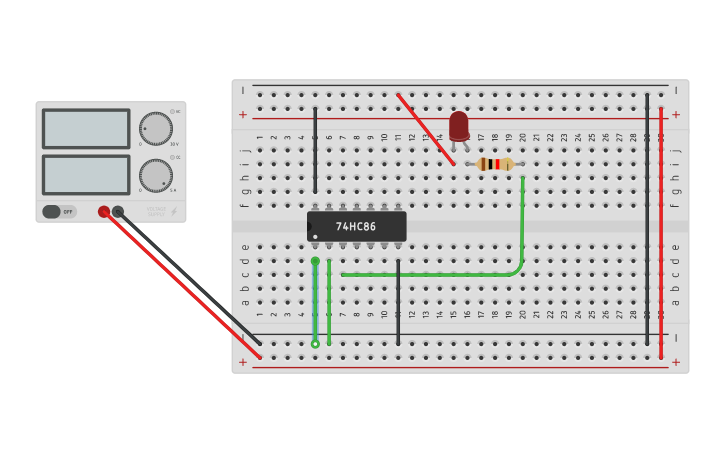 Circuit design Logic XOR Gate - Tinkercad