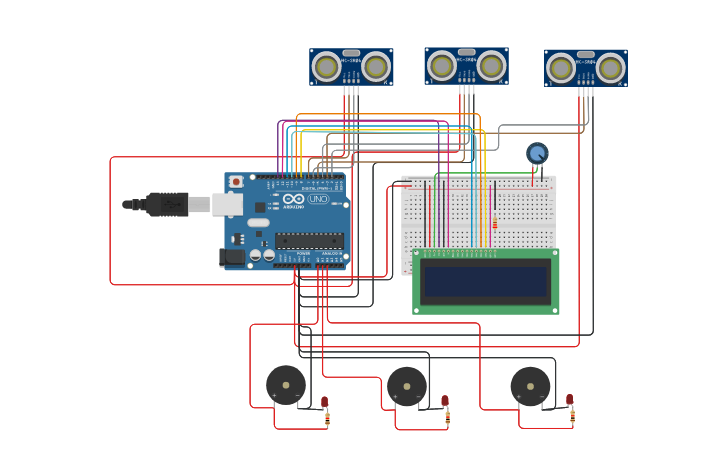Circuit design Smart_Parking _Genius - Tinkercad