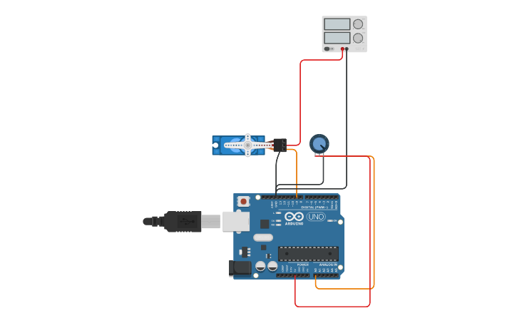 Circuit design Servo motor | Tinkercad