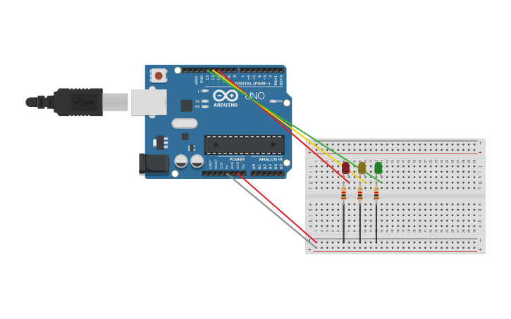 Circuit design Simple Color Light Circuit | Tinkercad