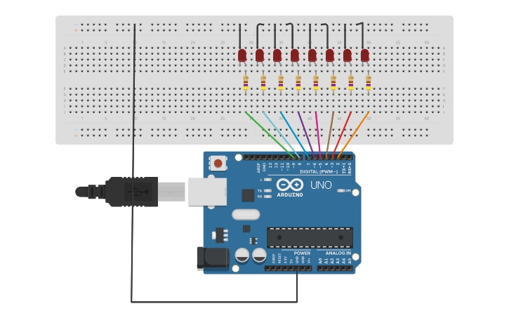 Circuit design Lab 4 basic loop - Tinkercad