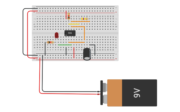 Circuit design 555 timer | Tinkercad