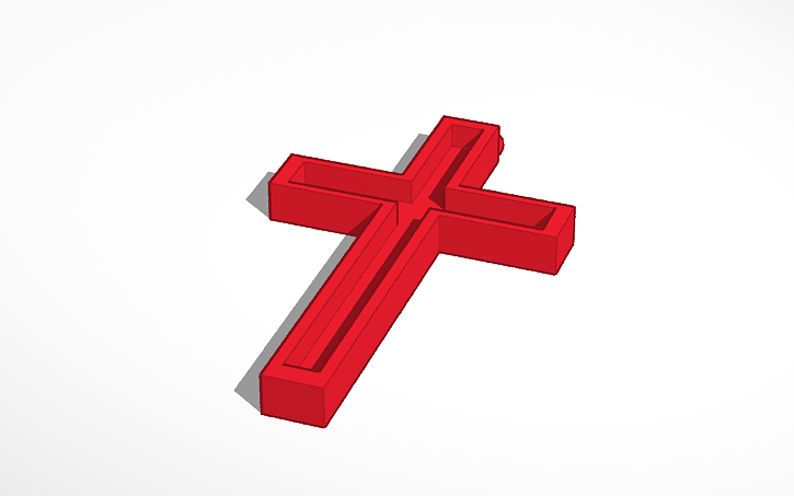 3D design Simple Cross Pendant for Insert - Tinkercad