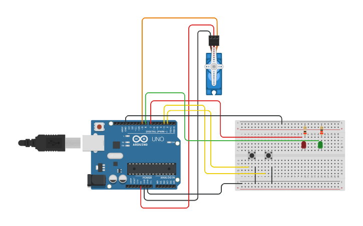 Circuit design Railway Crossing Arm/Gate - Tinkercad
