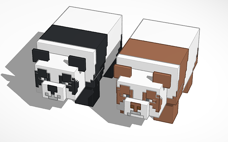 Minecraft Panda Design 3D design Minecraft panda and brown panda - Tinkercad