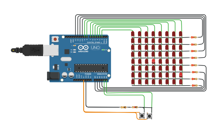Circuit design Snake Game - Tinkercad