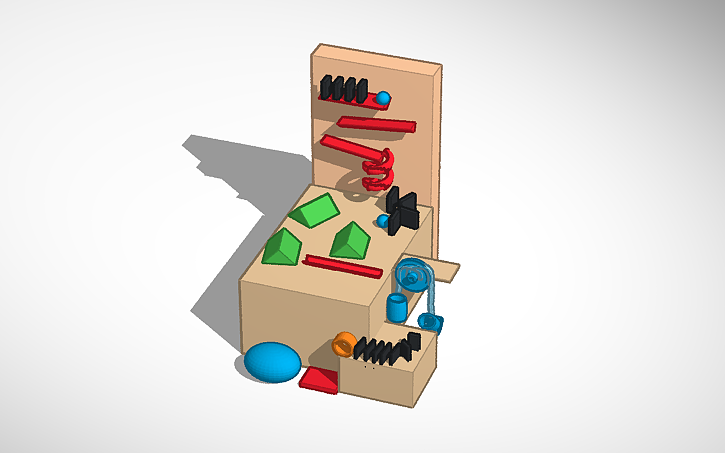 3D design Rube GoldBerg Machine - Tinkercad