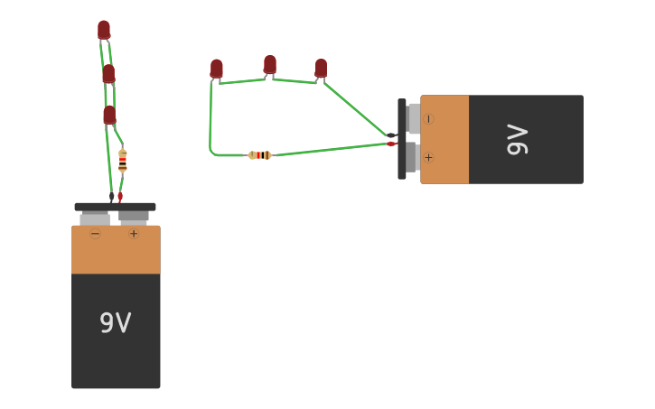 Circuit design LED in Series and Parallel - Tinkercad