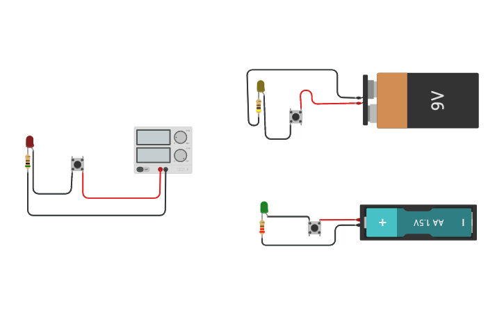 Circuit design CONEXION DE RESISTENCIAS Y LEDS - Tinkercad