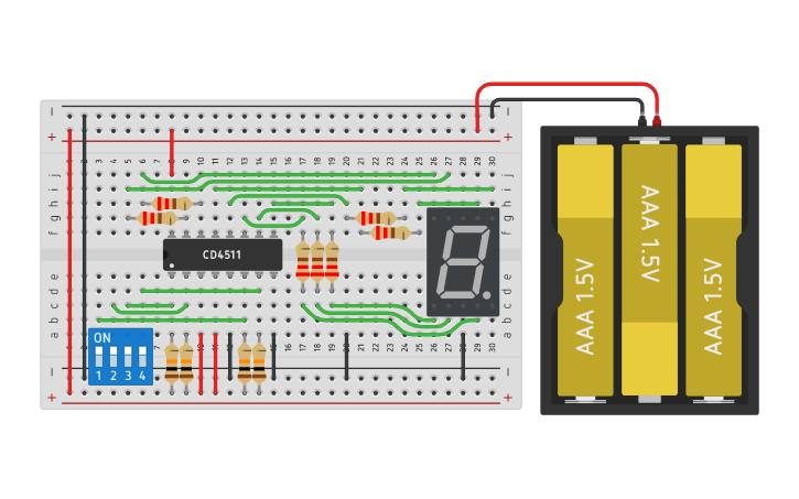 Type 7 Decoding Circuit design 7-Segment Decoder (CD4511) | Tinkercad
