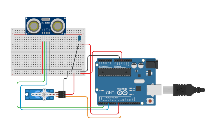 Circuit design Automatic Gate Opener using Arduino Unlisted - Tinkercad