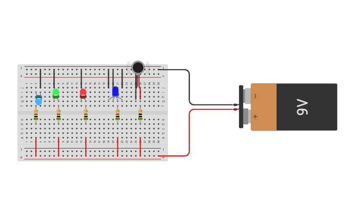 Circuit design activity 2 Breadboard | Tinkercad