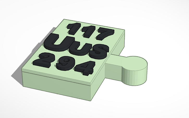 3d Design Ununseptium Periodic Table Tinkercad