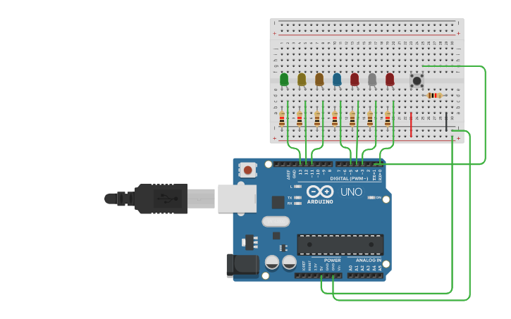 Circuit design PUSH button - Tinkercad