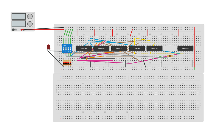 Circuit design 7 segment - Tinkercad