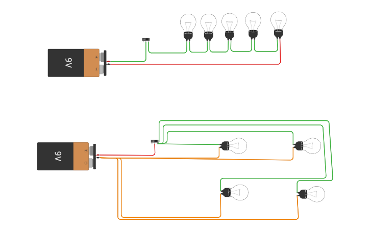 Circuit design circuito en serie- circuito en paralelo - Tinkercad