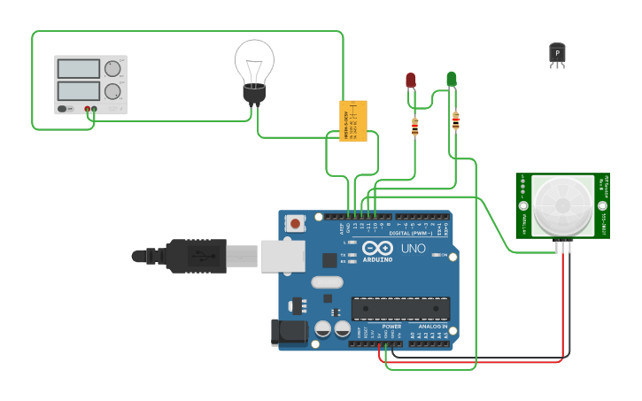 Circuit design Relay - Arduino - Tinkercad