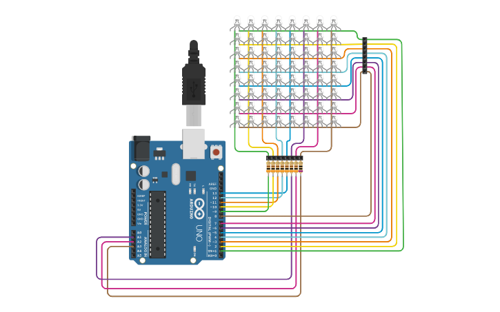 Circuit design led_matrix_counter - Tinkercad