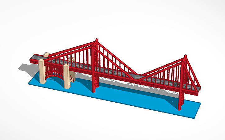 3D design Golden Gate Bridge Monika Perlowski Martin 3ºB - Tinkercad