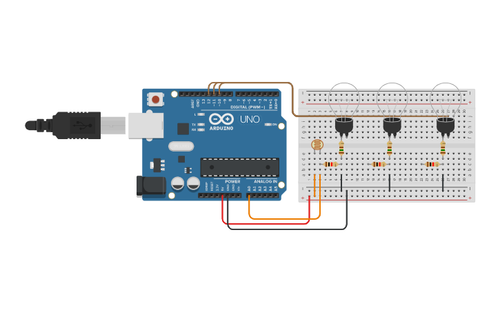 Circuit design Smart Automatic Lamp with Arduino in Tinkercad - Tinkercad