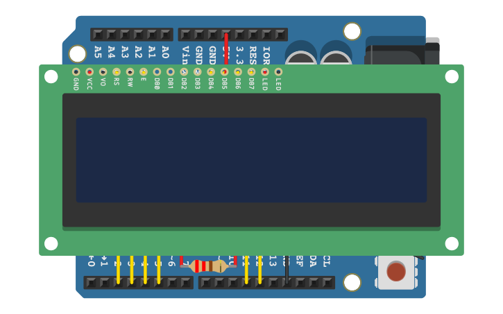 Circuit design LCD Clock - Tinkercad