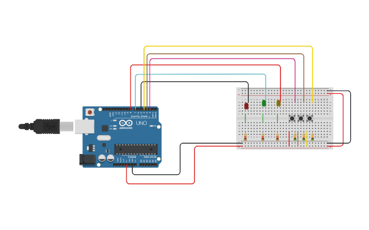 Circuit design Tema 2- Butoane - Tinkercad
