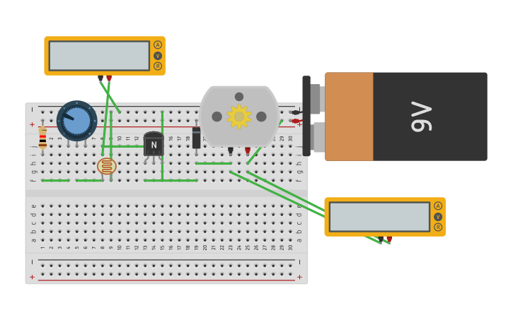 Circuit design transistor | Tinkercad