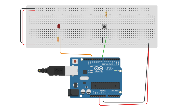 Circuit design Thinkercad 2#: LED INTERRUPTOR 8JUL2020 - Tinkercad