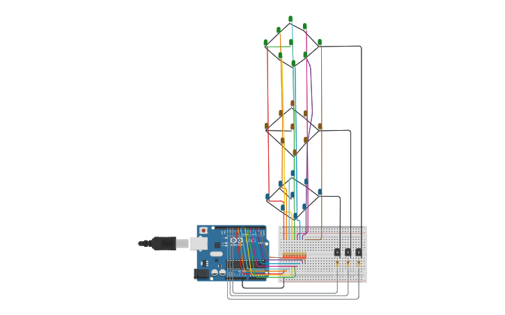 Circuit design Cubo de LED - Tinkercad